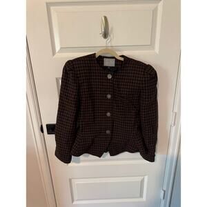 La Suit Plaid Patterned Short Jacket